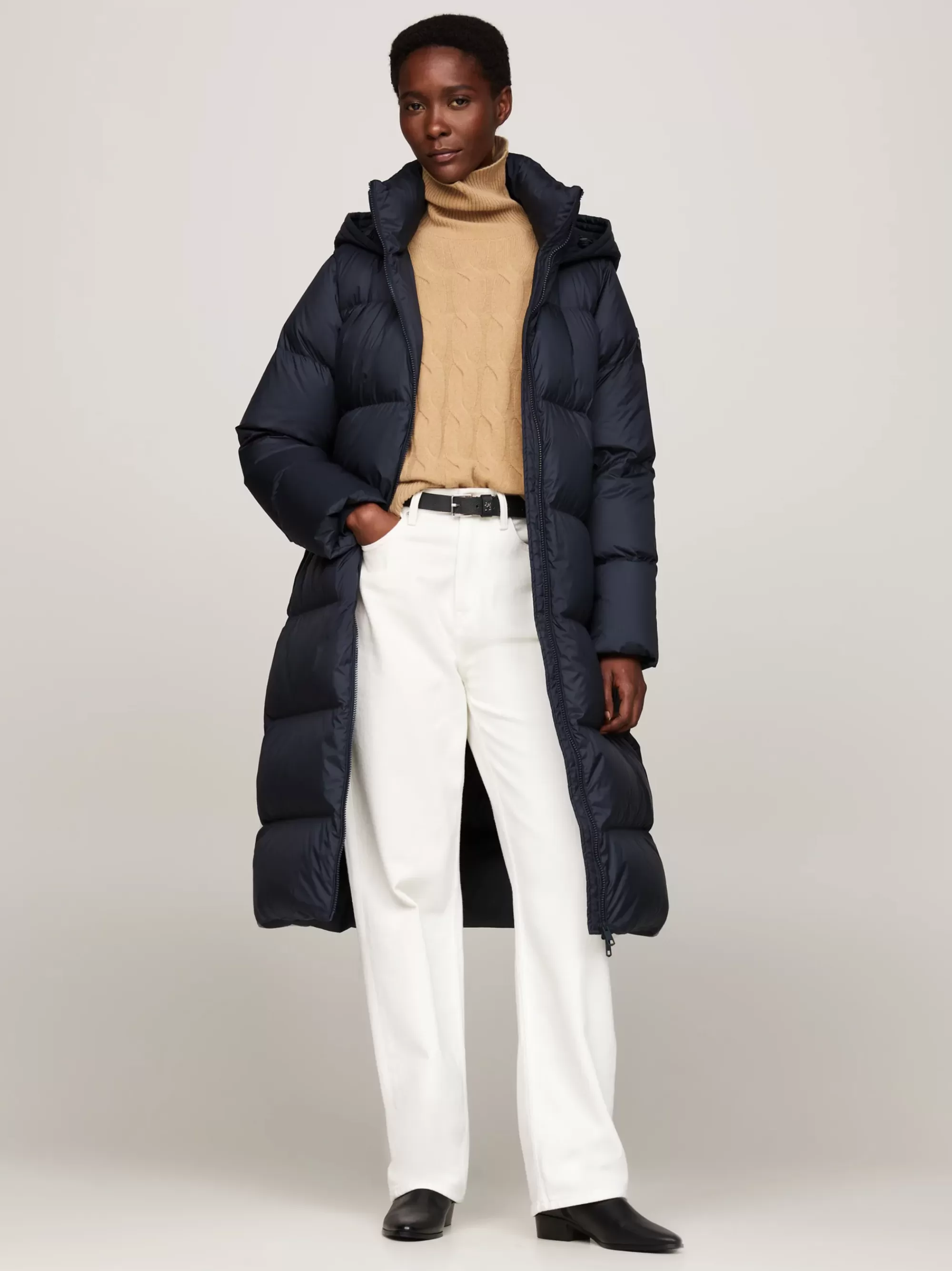 Jassen & Jacks*Tommy Hilfiger Waterafstotende Lange Jas Met Donsvulling DESERT SKY