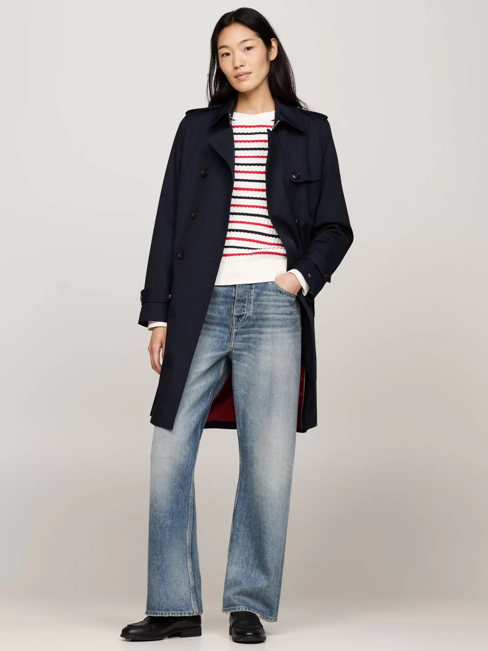 Jassen & Jacks*Tommy Hilfiger Waterafstotende Slim Fit Trenchcoat DESERT SKY