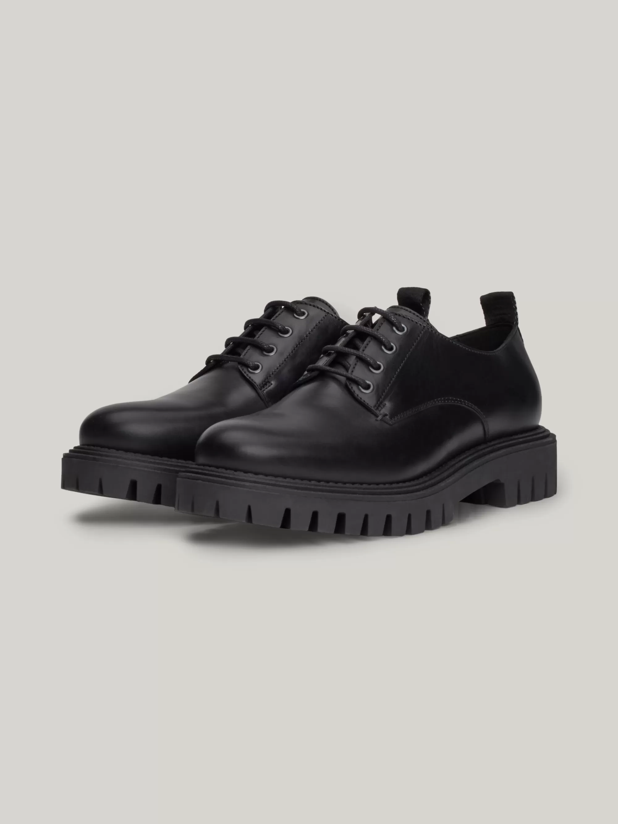 Formele Schoenen*Tommy Hilfiger Waterafstotende Veterschoen Met Profielzool BLACK
