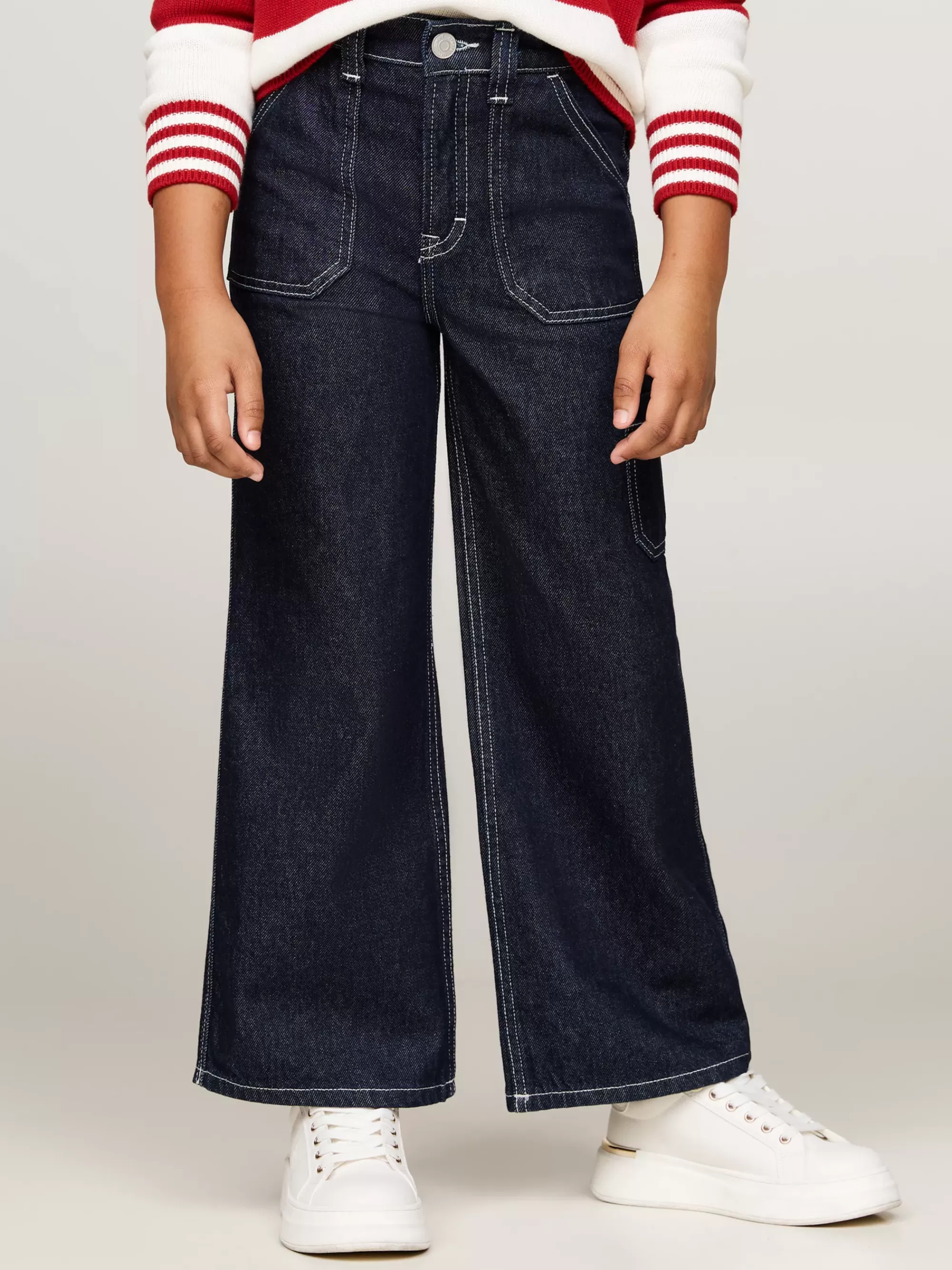 Jeans*Tommy Hilfiger Wide Leg Zwarte Cargojeans RINSE