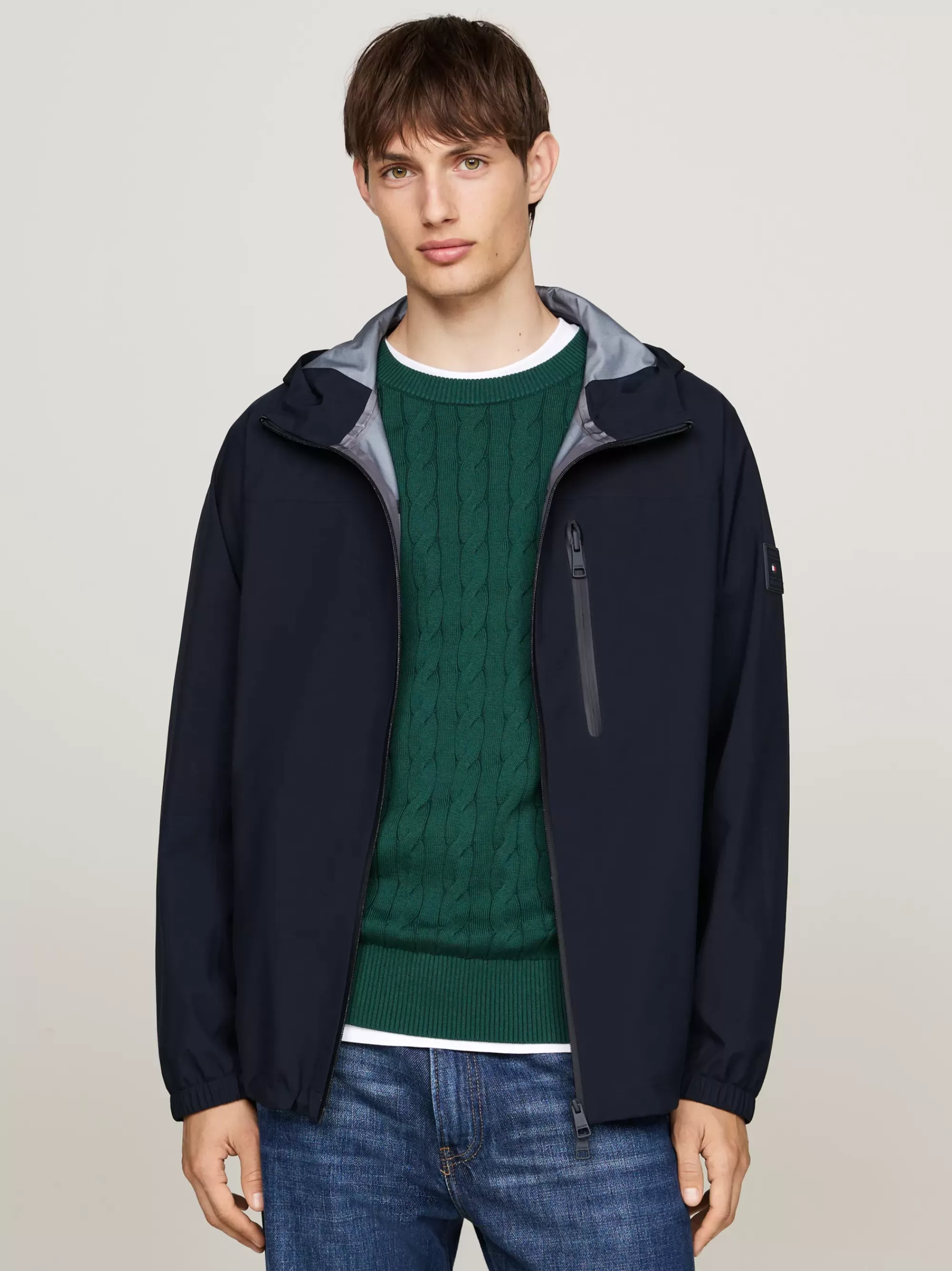 Jassen & Jacks*Tommy Hilfiger Windproof Jack Met Capuchon DESERT SKY