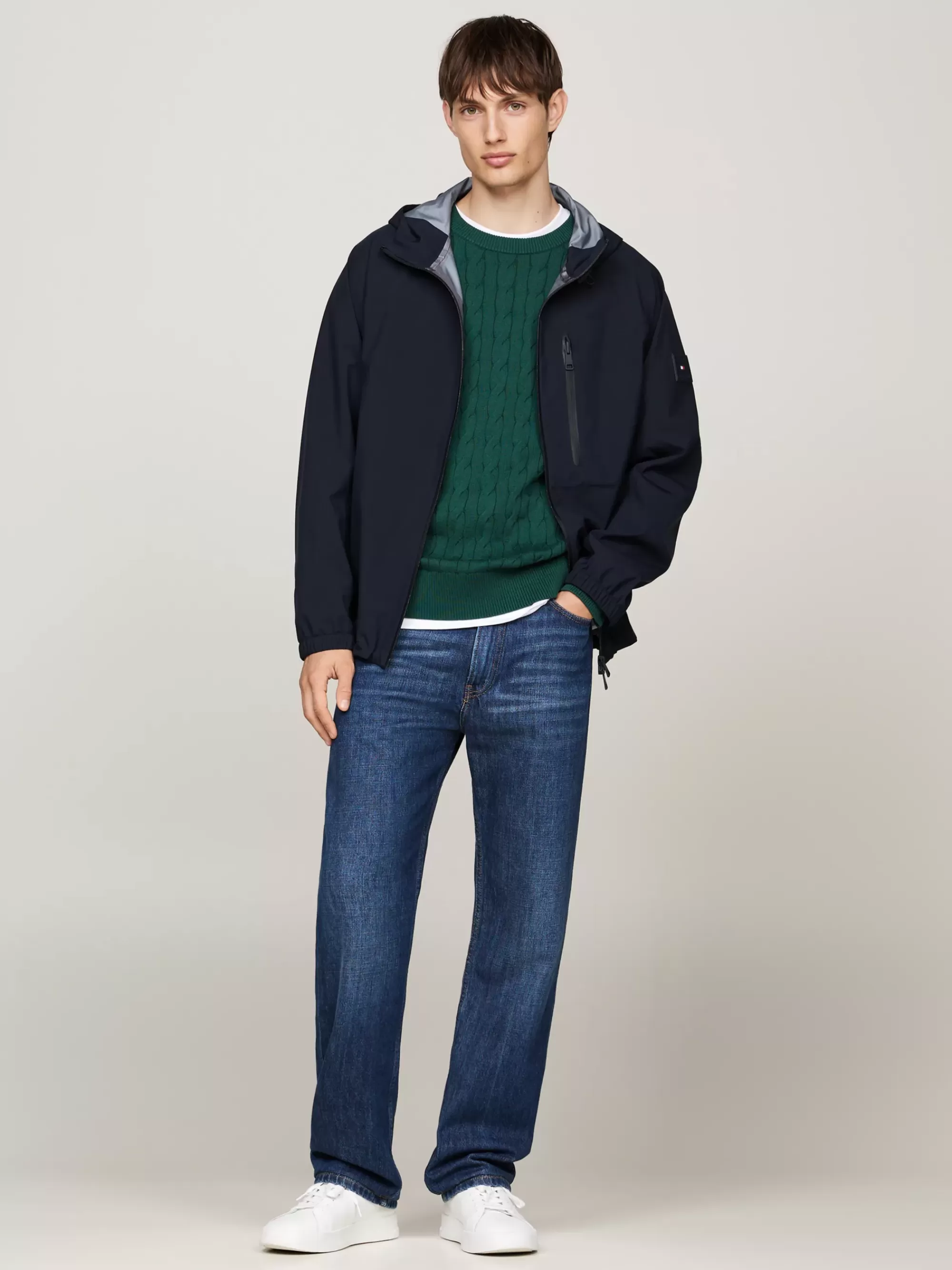 Jassen & Jacks*Tommy Hilfiger Windproof Jack Met Capuchon DESERT SKY