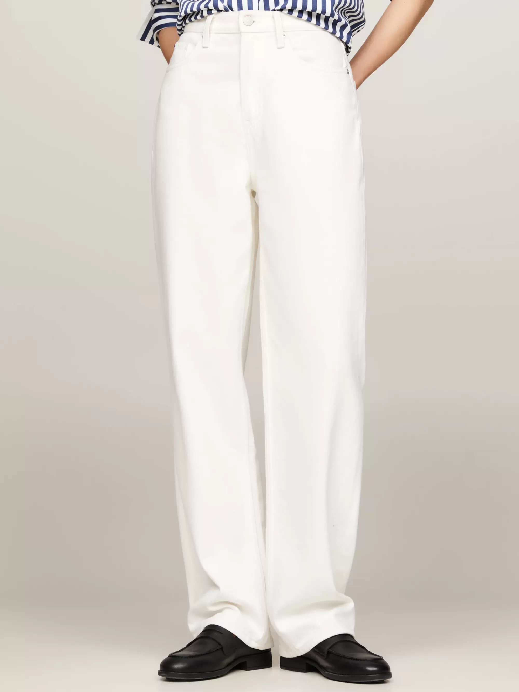 Jeans*Tommy Hilfiger Witte High Rise Straight Fit Jeans ECRU