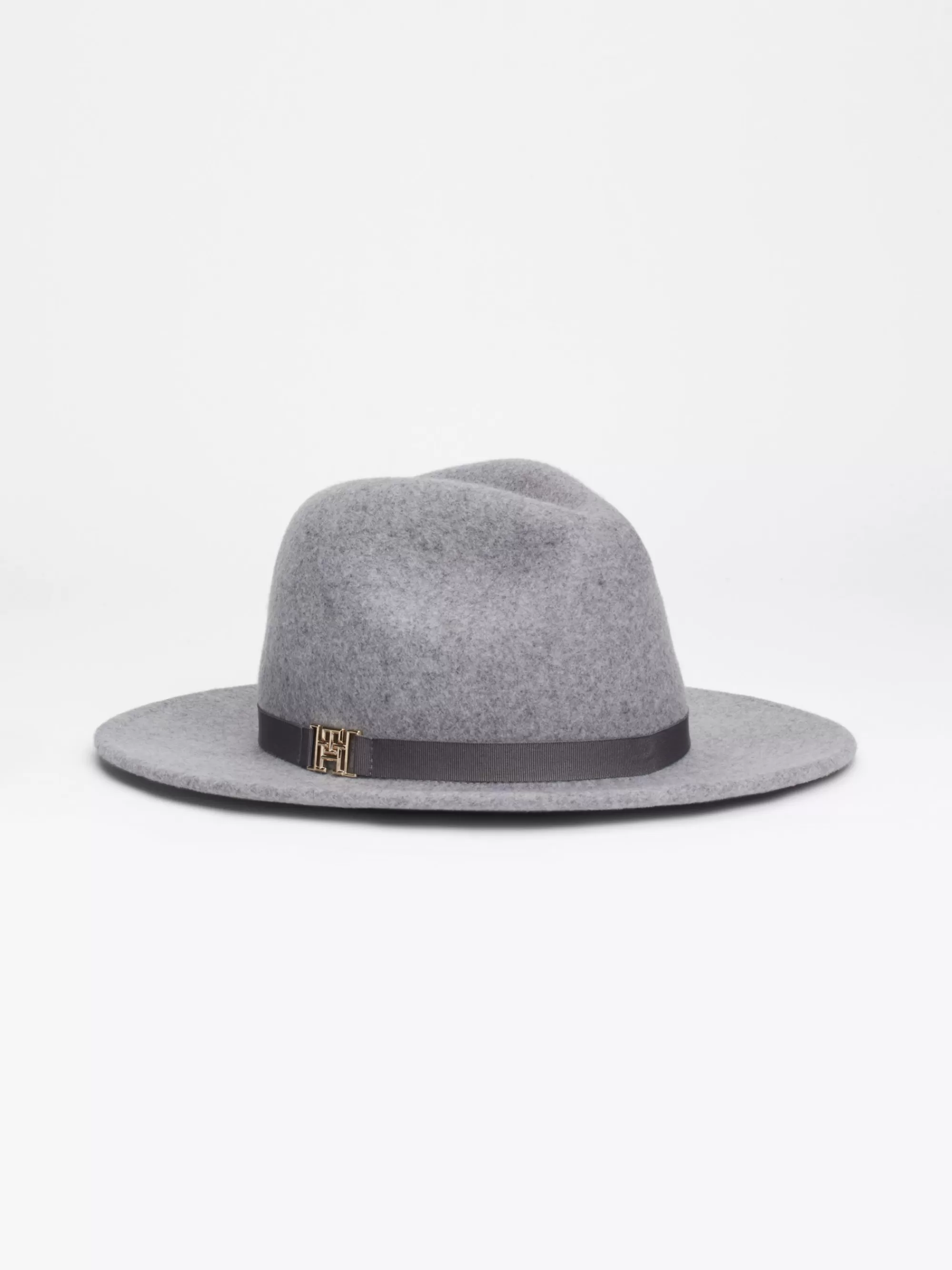 Mutsen & Sjaals*Tommy Hilfiger Wollen Fedora Met TH-monogram MID GREY MELANGE
