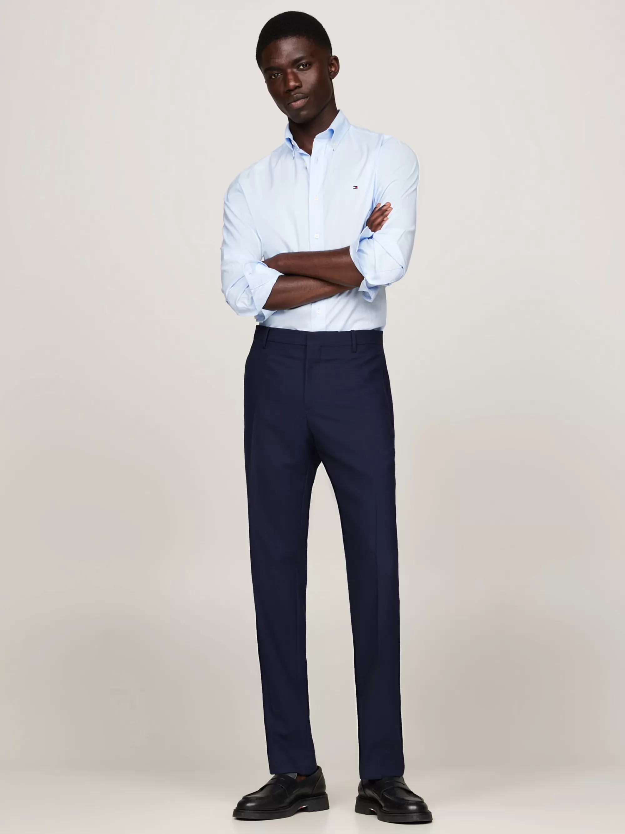 Pakken & Tailored | Broeken*Tommy Hilfiger Wollen Pantalon Met Persvouwen BLUE