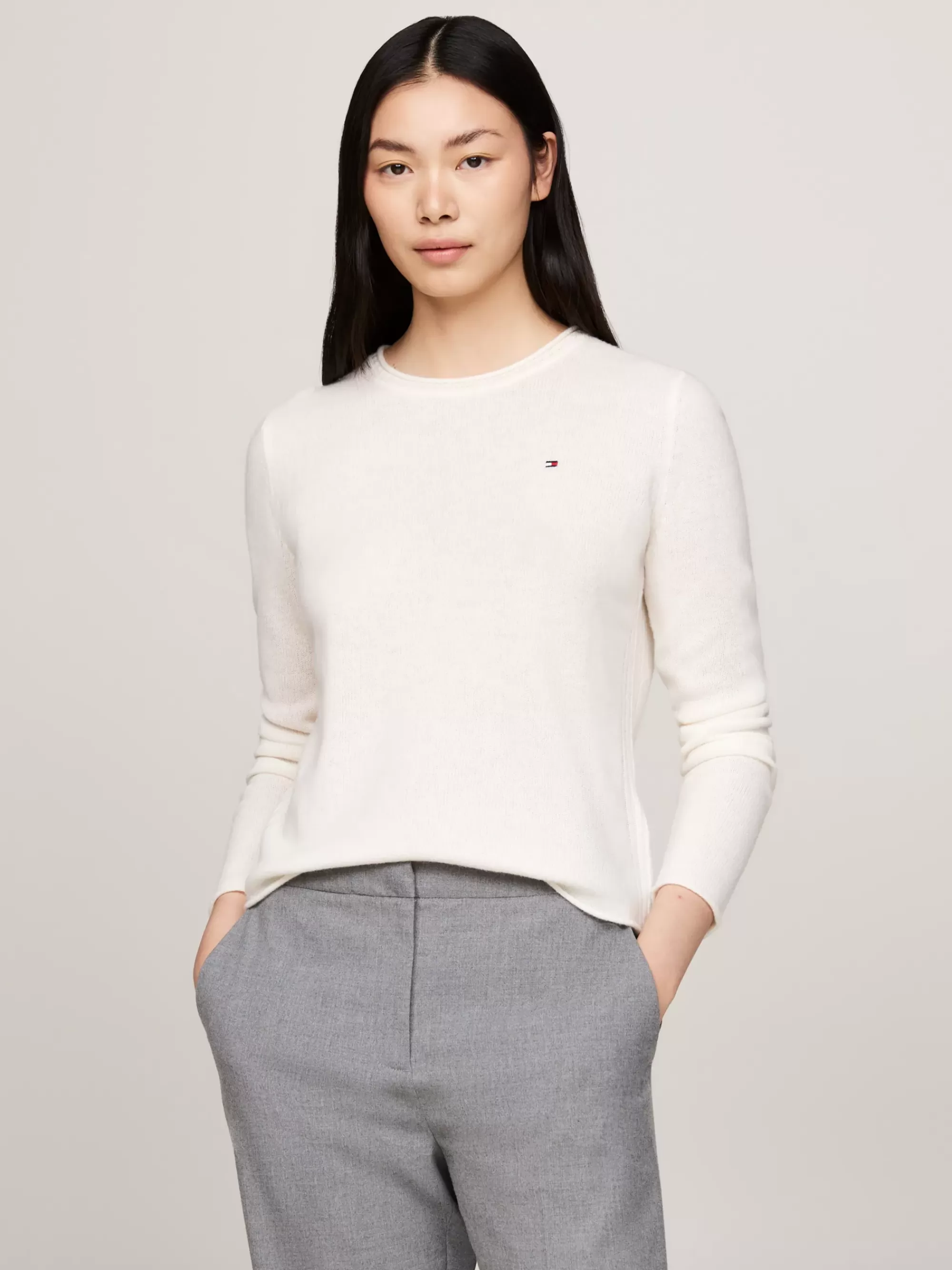 Truien Met Ronde Hals | Truien*Tommy Hilfiger Wollen Trui Met Ronde Hals IVORY PETAL