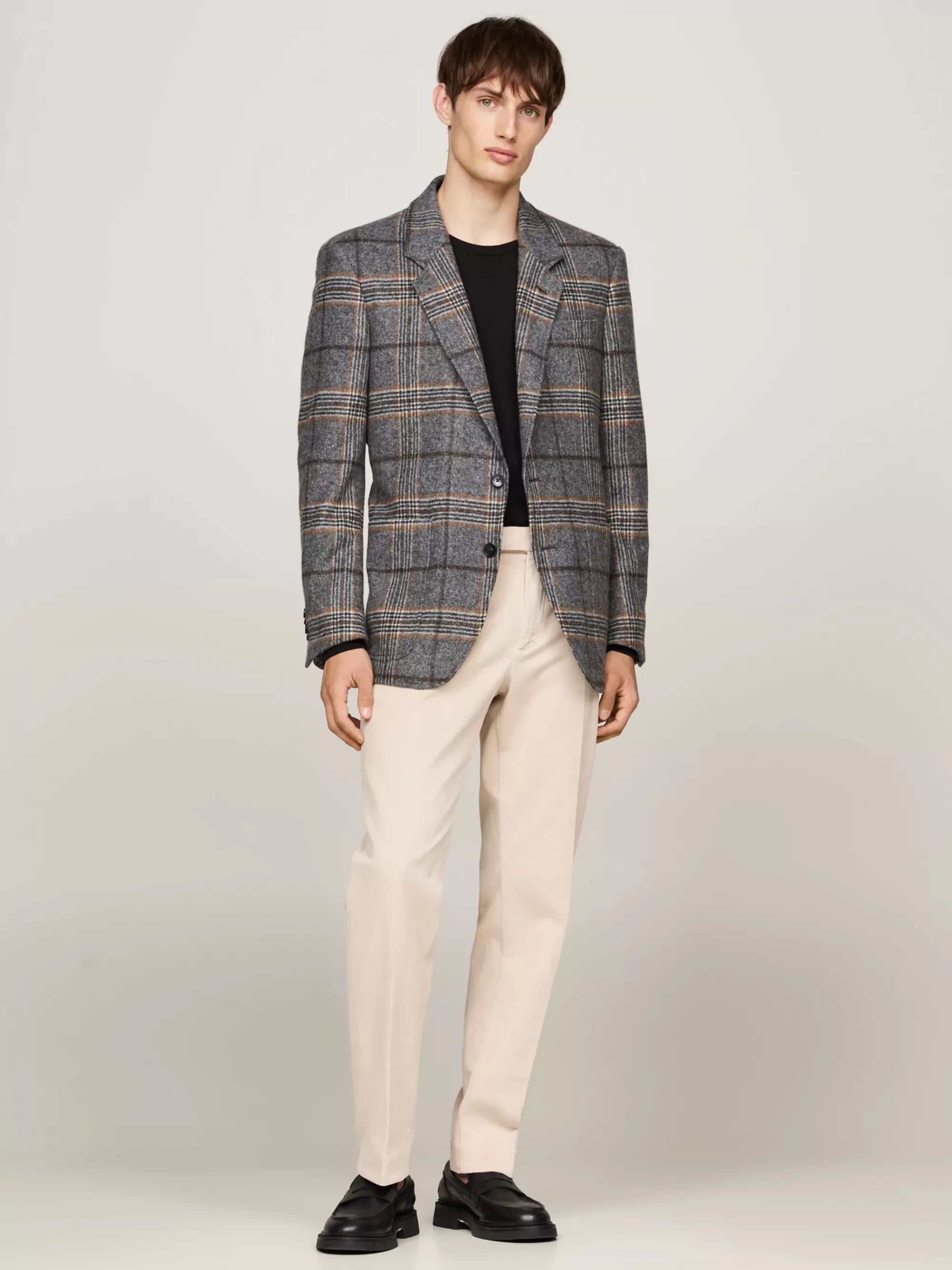 Pakken & Tailored*Tommy Hilfiger Wolmix Blazer Met Klassieke Ruit GREY