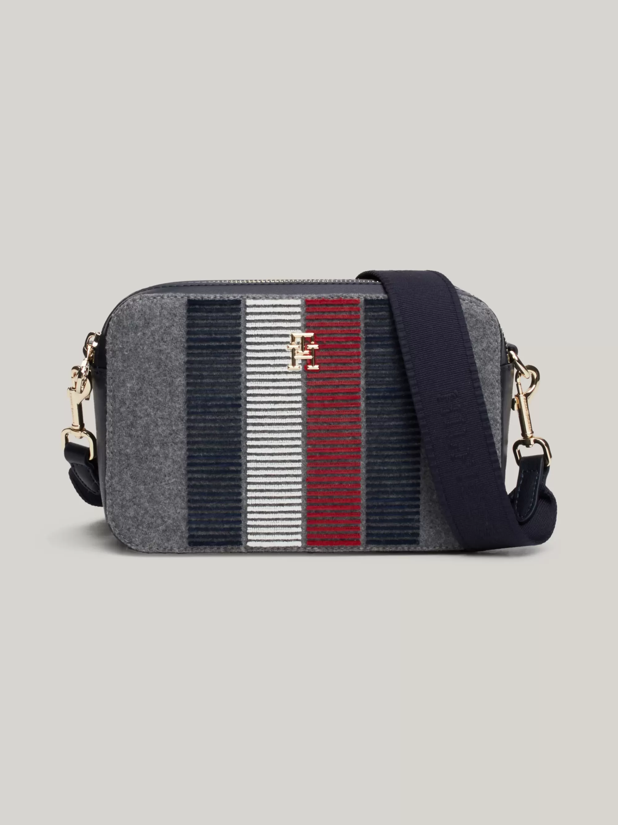 Crossbodytassen*Tommy Hilfiger Wolmix Cameratas Met TH-monogram MID GREY HEATHER