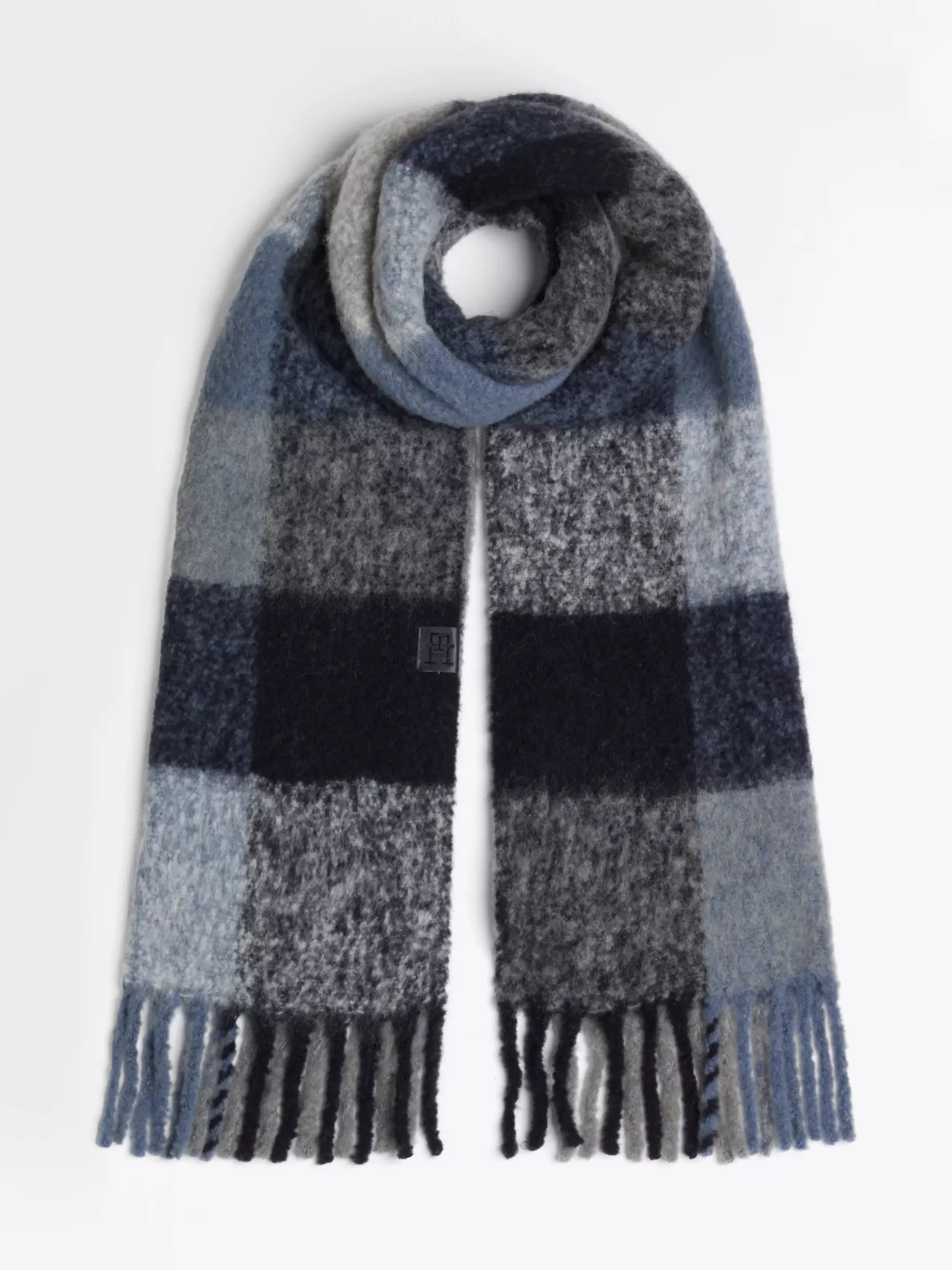 Sjaals | Sjaals*Tommy Hilfiger Zachte Sjaal Van Wolmix Met Gemengde Ruit SPACE BLUE MIX