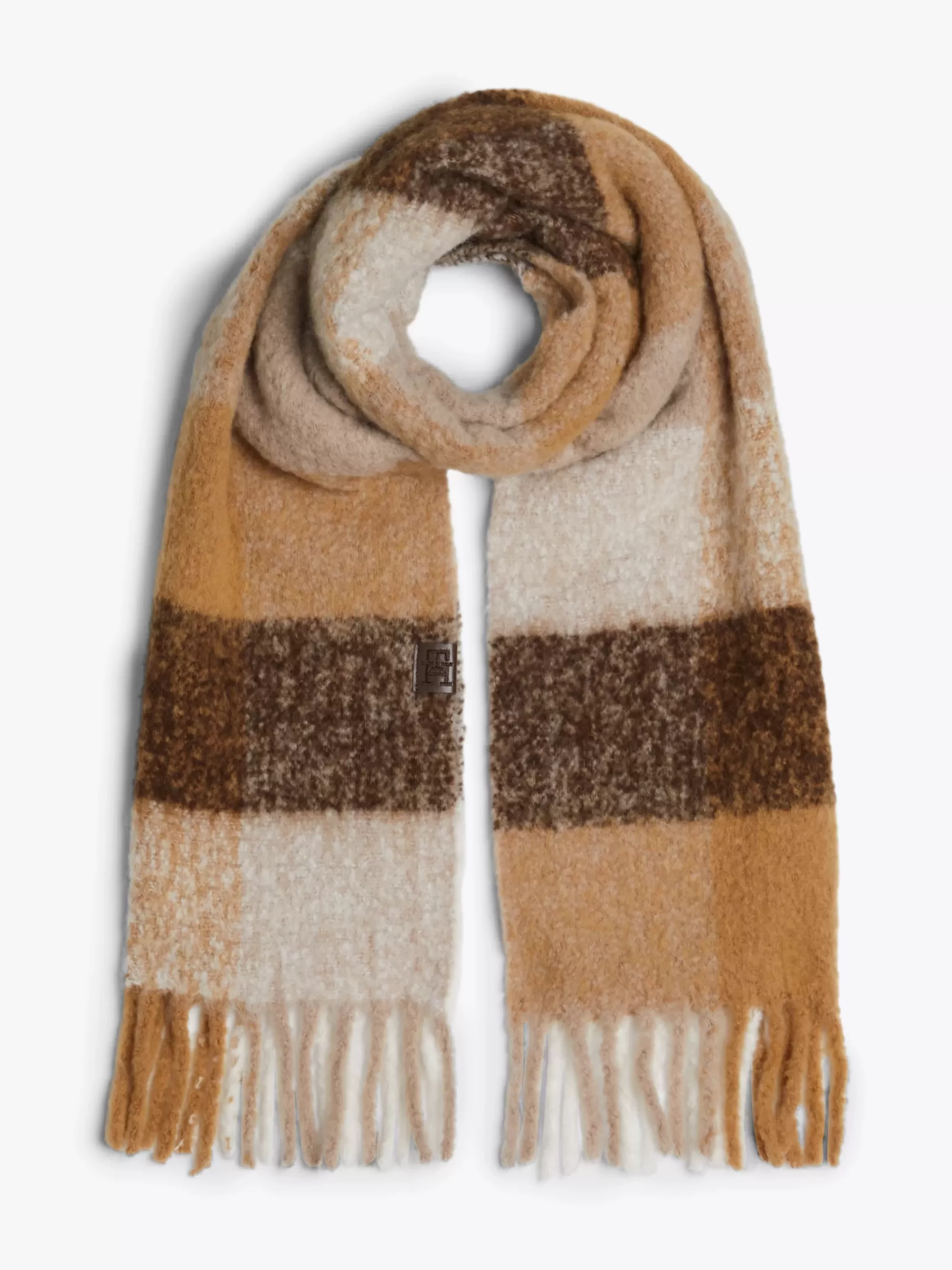 Sjaals | Sjaals*Tommy Hilfiger Zachte Sjaal Van Wolmix Met Gemengde Ruit CAMEL MIX