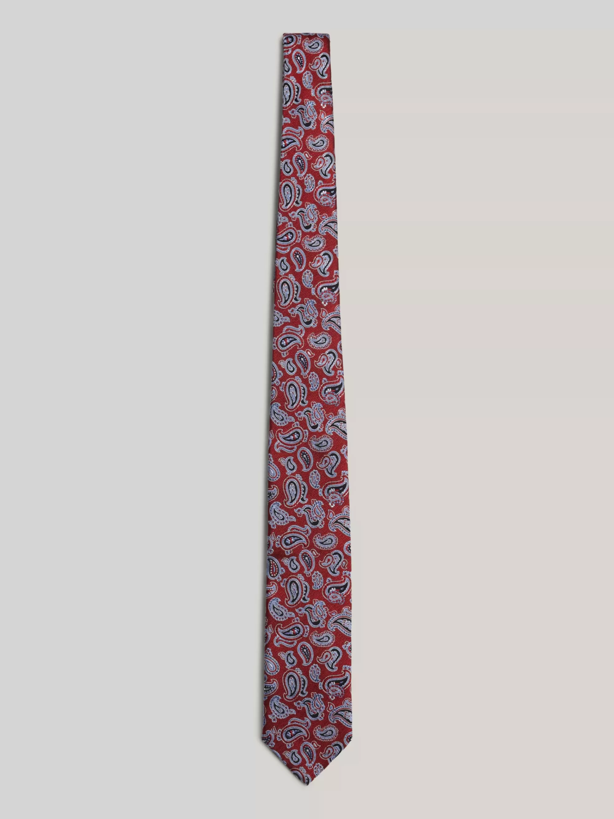 Stropdassen & Pochetten*Tommy Hilfiger Zijden Das Met Paisleyweving RED PAISLEY