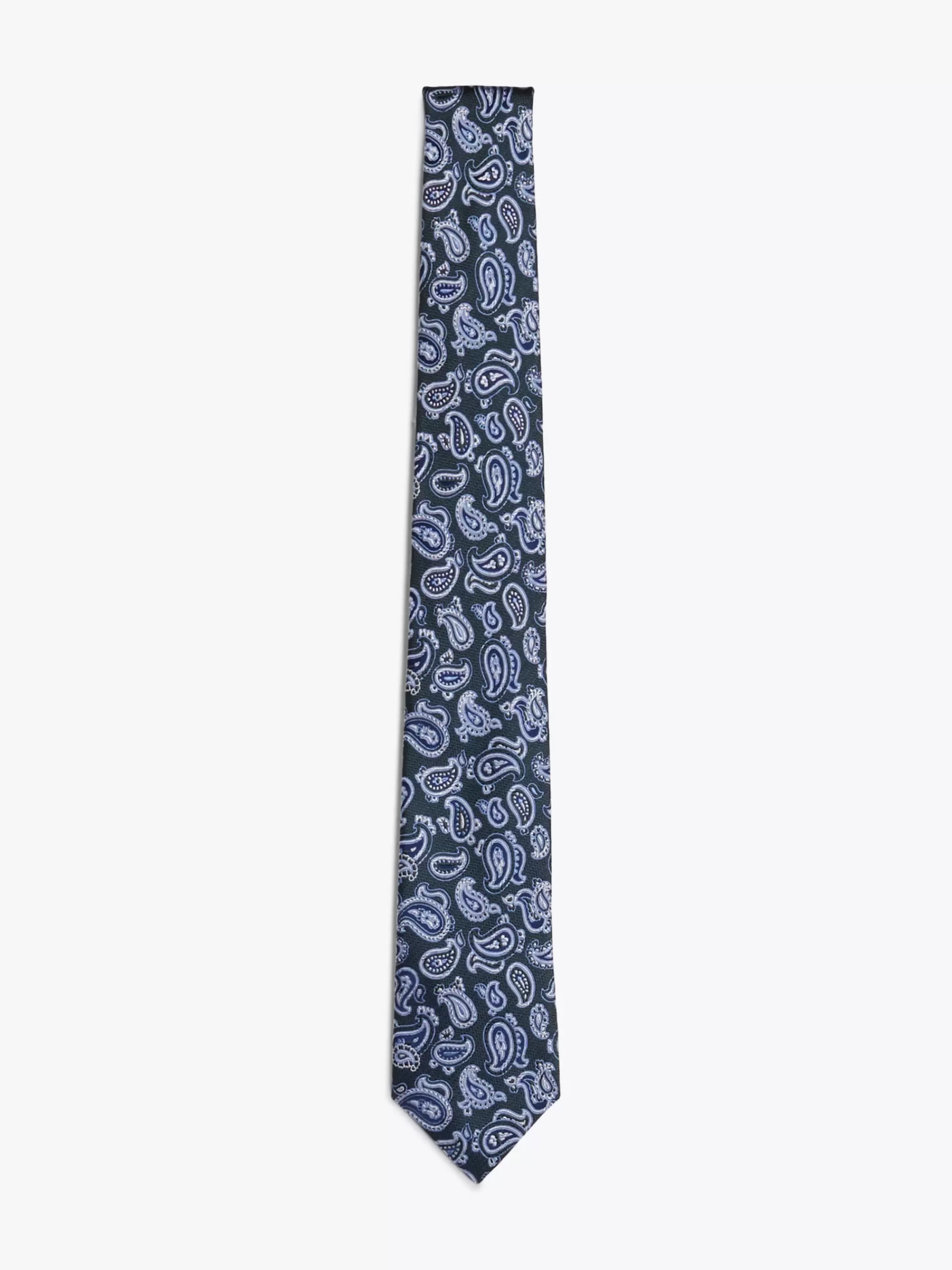 Stropdassen & Pochetten*Tommy Hilfiger Zijden Das Met Paisleyweving ORNAMENTAL GREEN PAISLEY