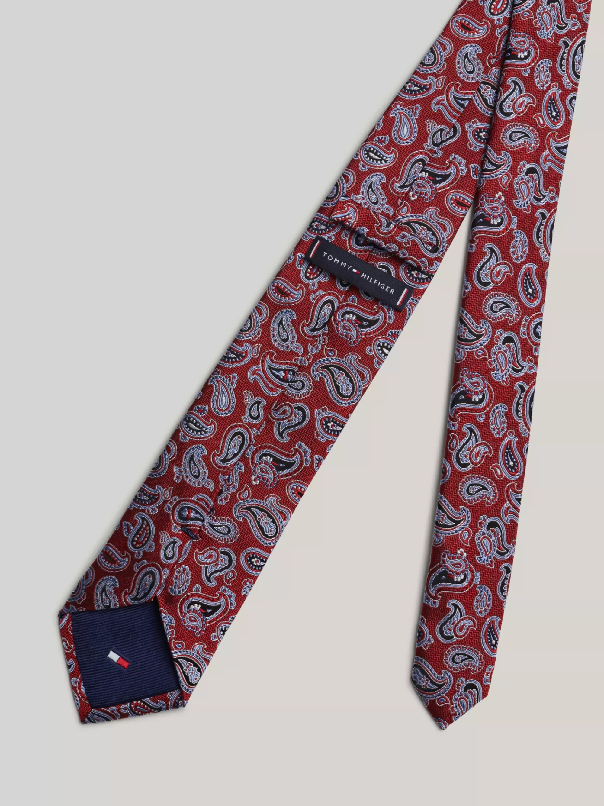 Stropdassen & Pochetten*Tommy Hilfiger Zijden Das Met Paisleyweving RED PAISLEY