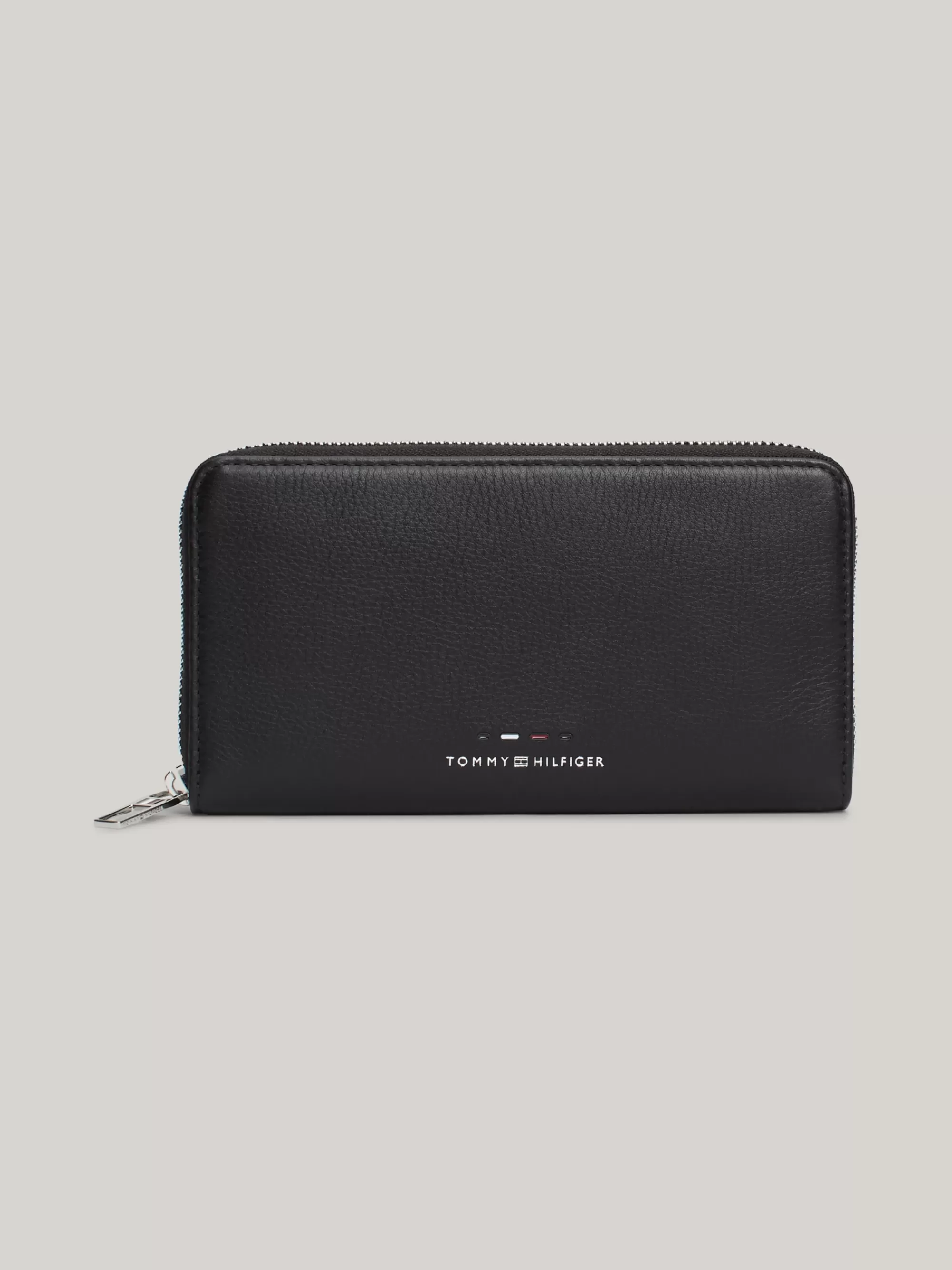 Portemonnees & Sleutelhangers*Tommy Hilfiger Zip-around Portemonnee Van Premium Leer BLACK