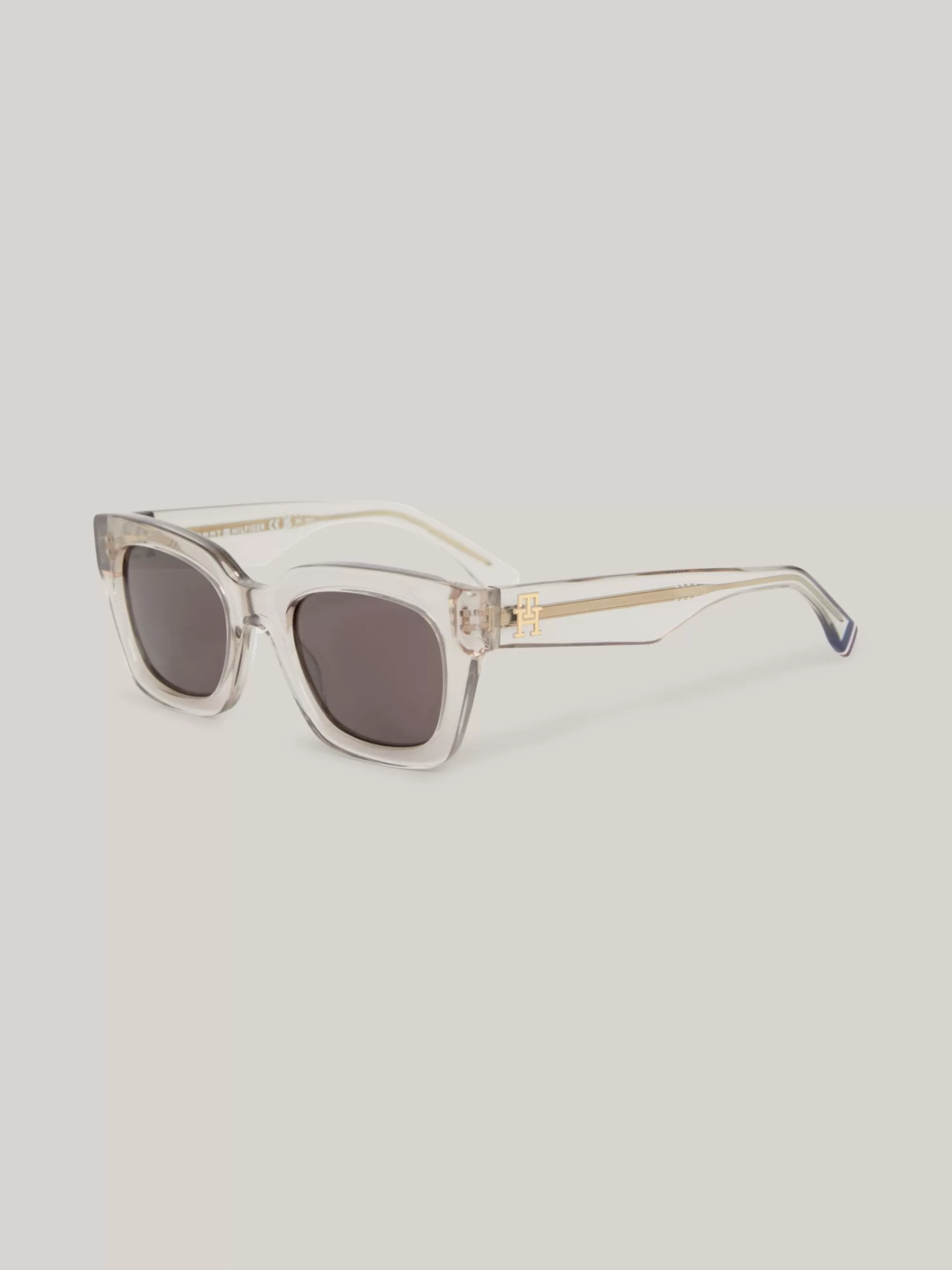 Zonnebrillen*Tommy Hilfiger Zonnebril Met Cat-eye-montuur En TH-monogram TRANSP NUDE