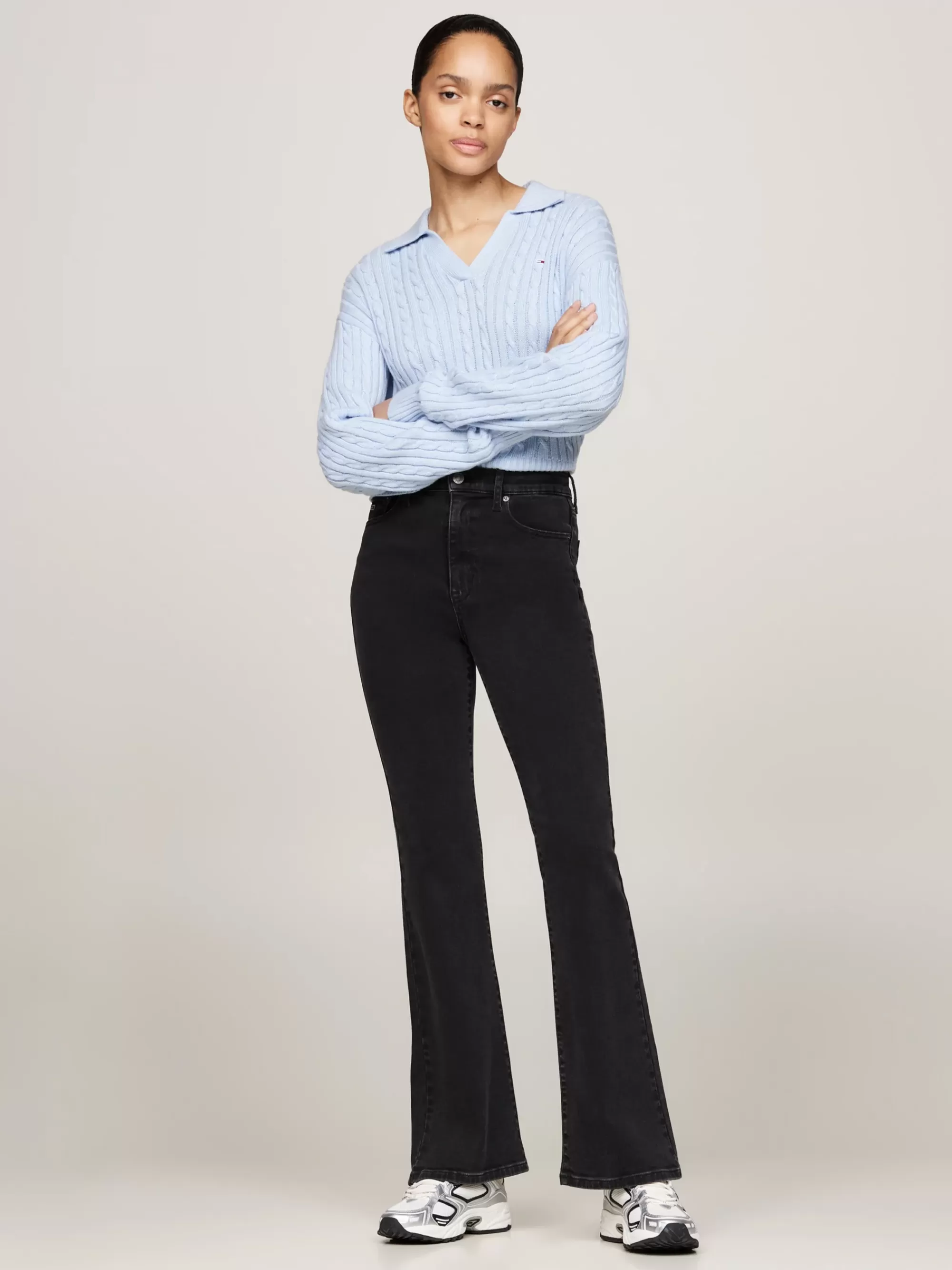 Jeans*Tommy Hilfiger Zwarte High Rise Flared Jeans DENIM BLACK