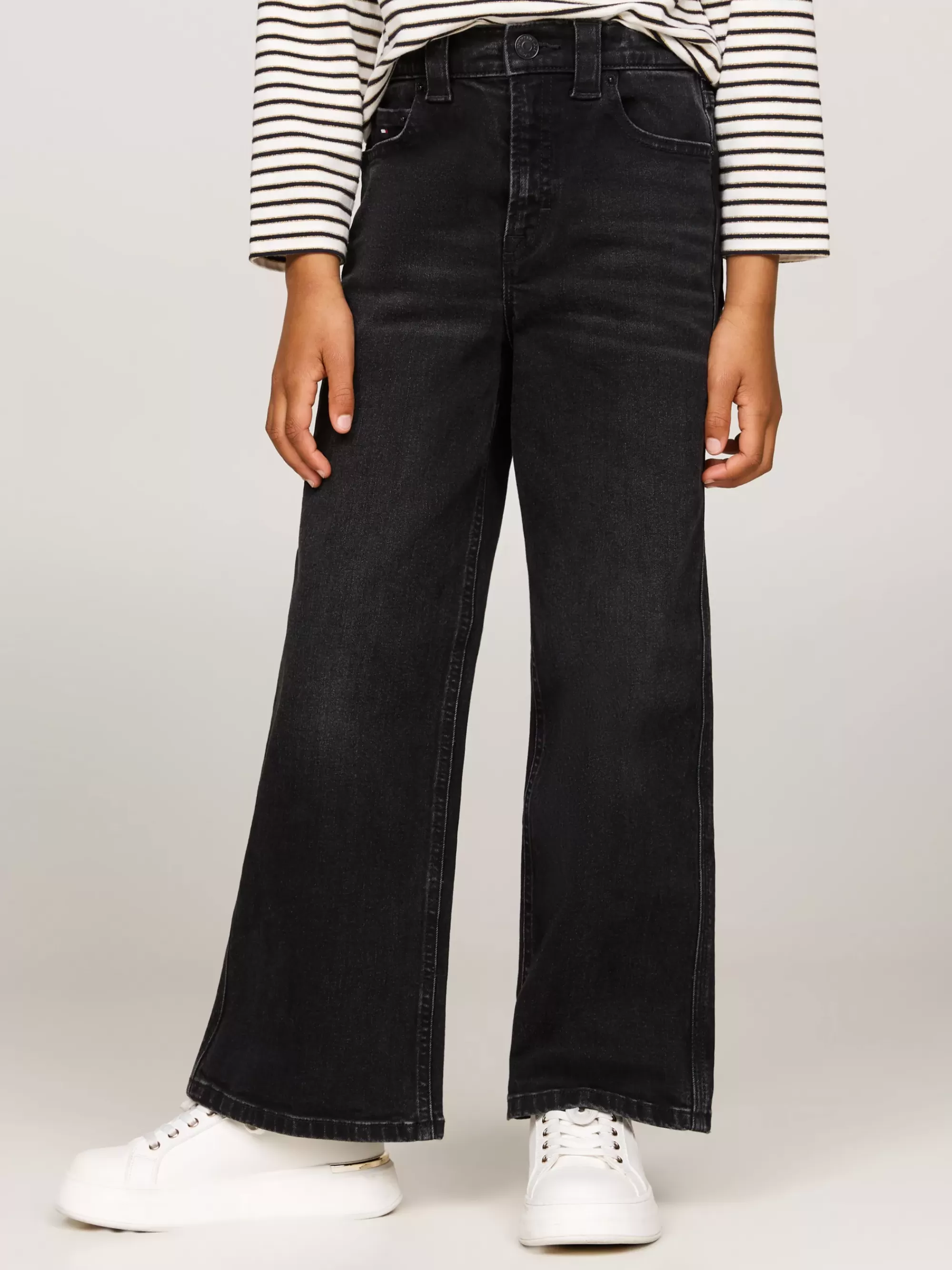 Jeans*Tommy Hilfiger Zwarte Jeans Met Wijde Fit En Fading BLACKUSED