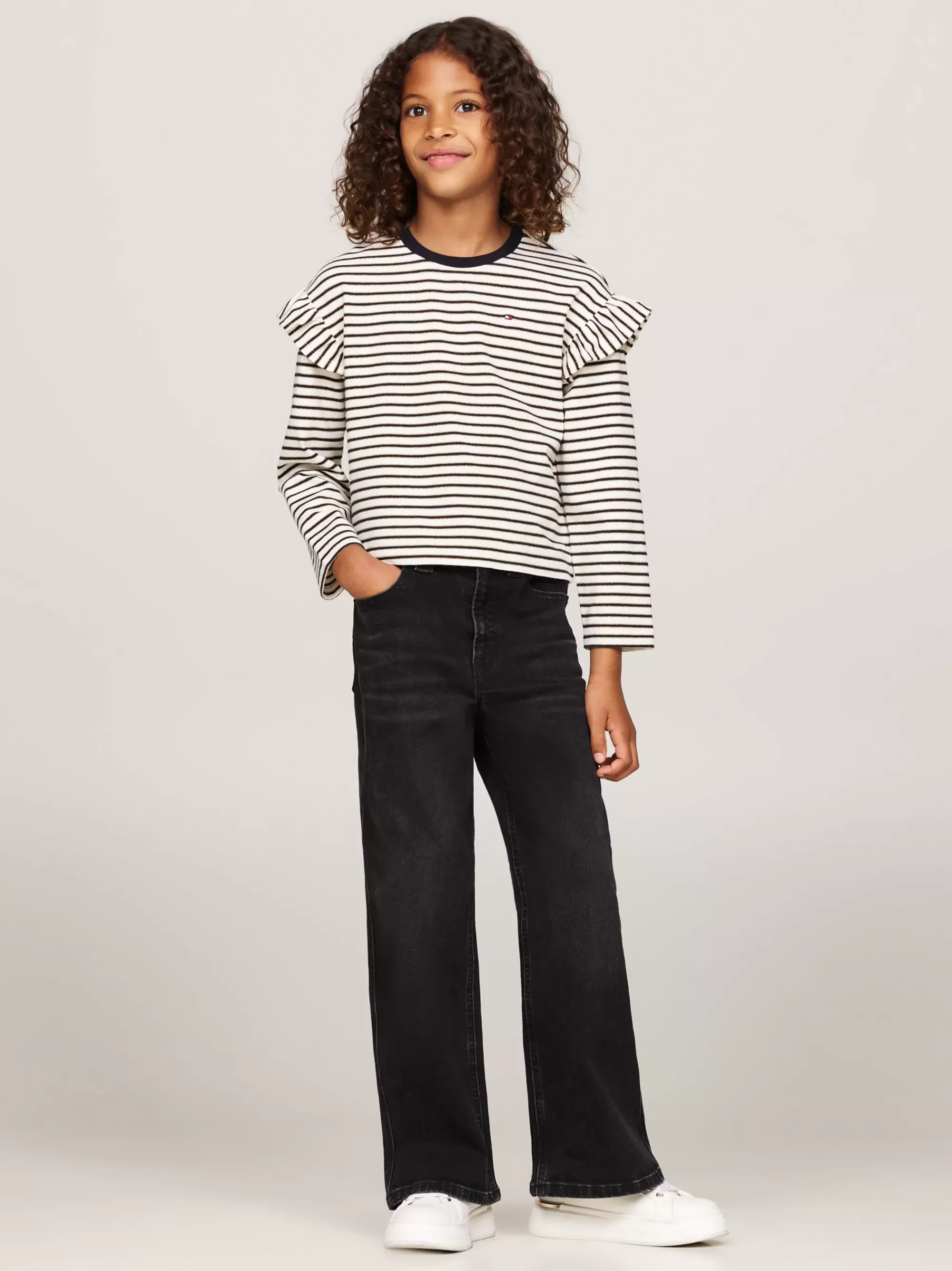 Jeans*Tommy Hilfiger Zwarte Jeans Met Wijde Fit En Fading BLACKUSED