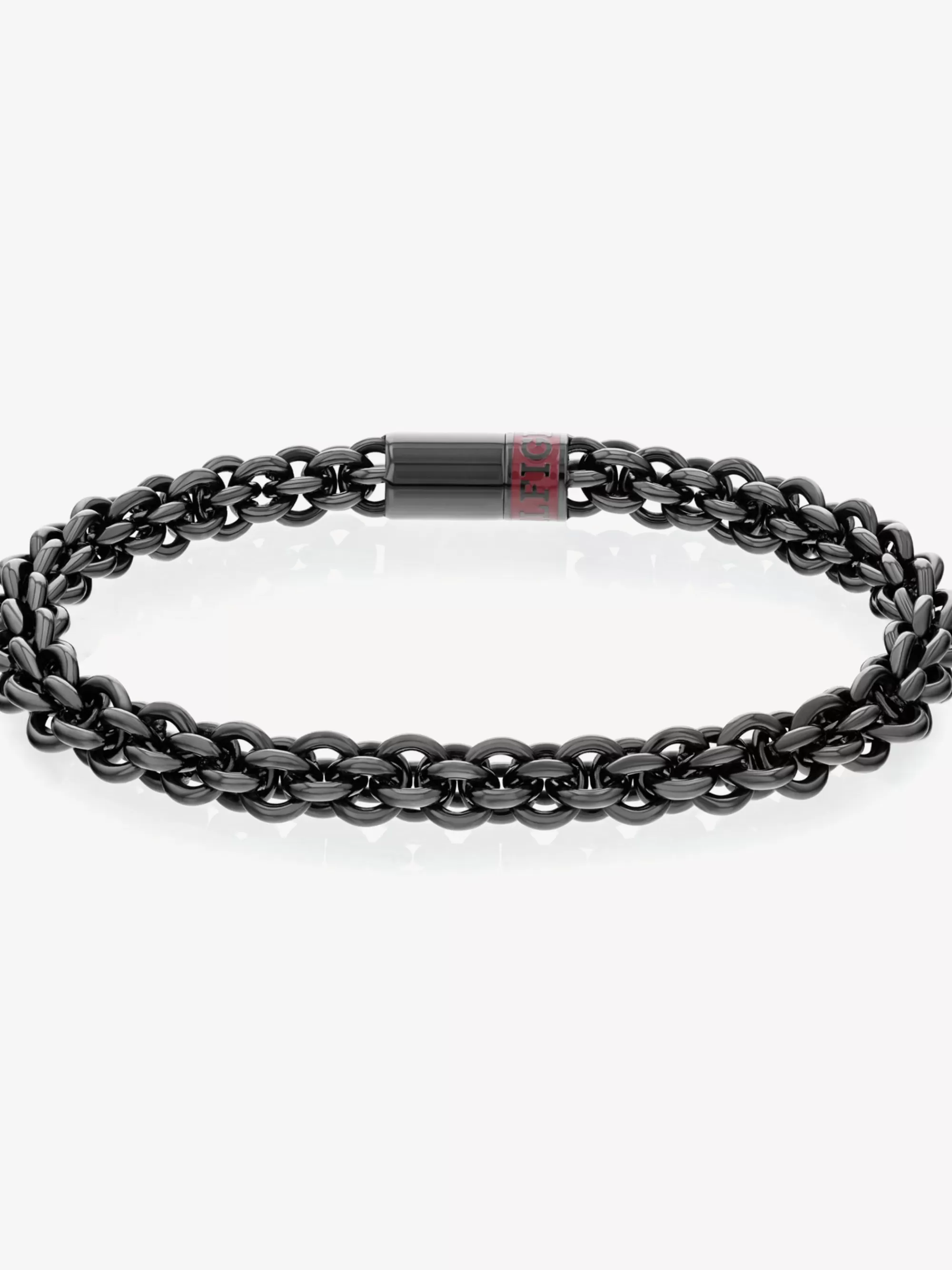 Sieraden & Manchetknopen*Tommy Hilfiger Zwarte Stalen Armband Met Verweven Schakels BLACK
