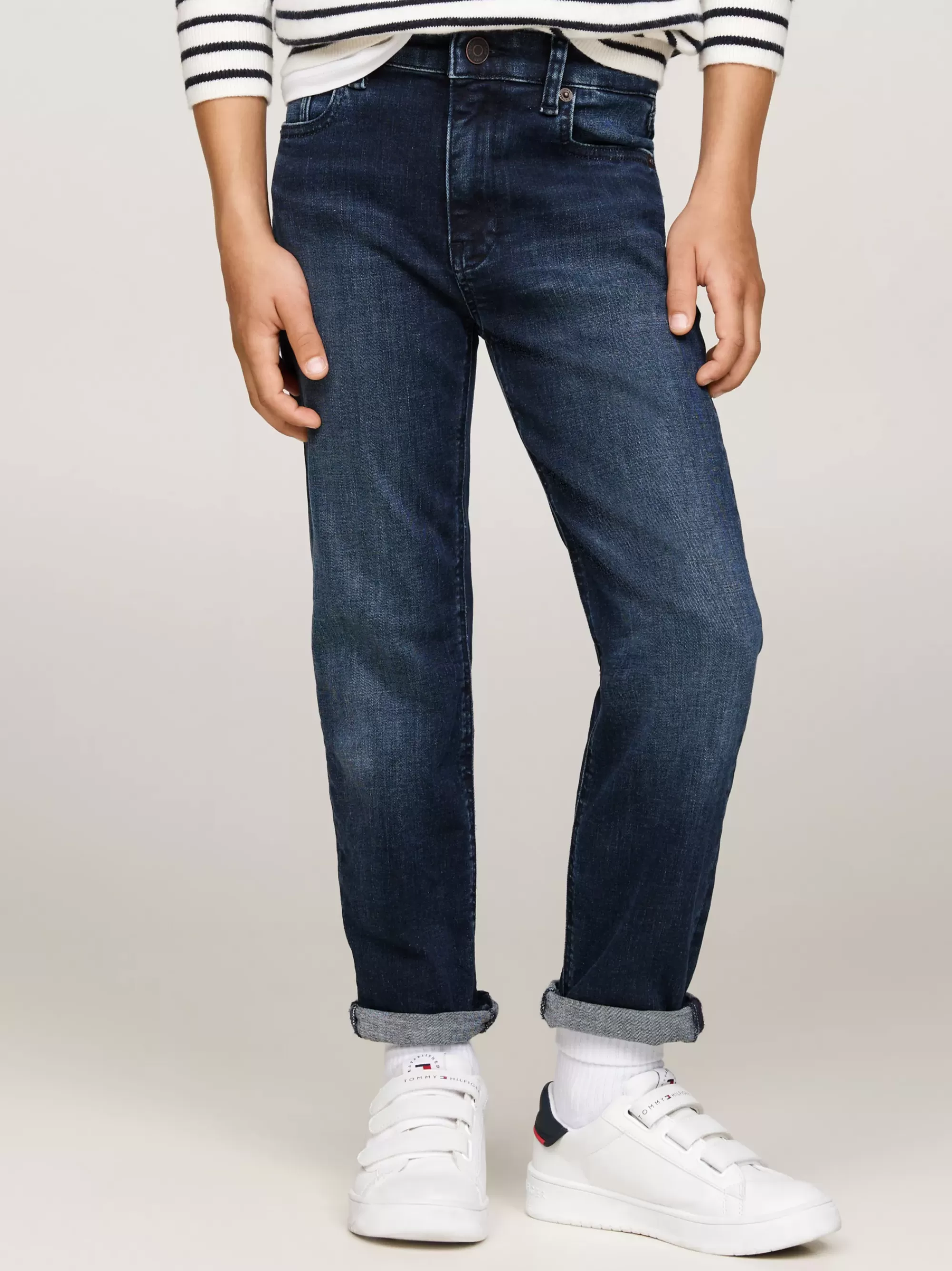 Jeans*Tommy Hilfiger Zwarte Straight Leg Skaterjeans BLUE BLACK