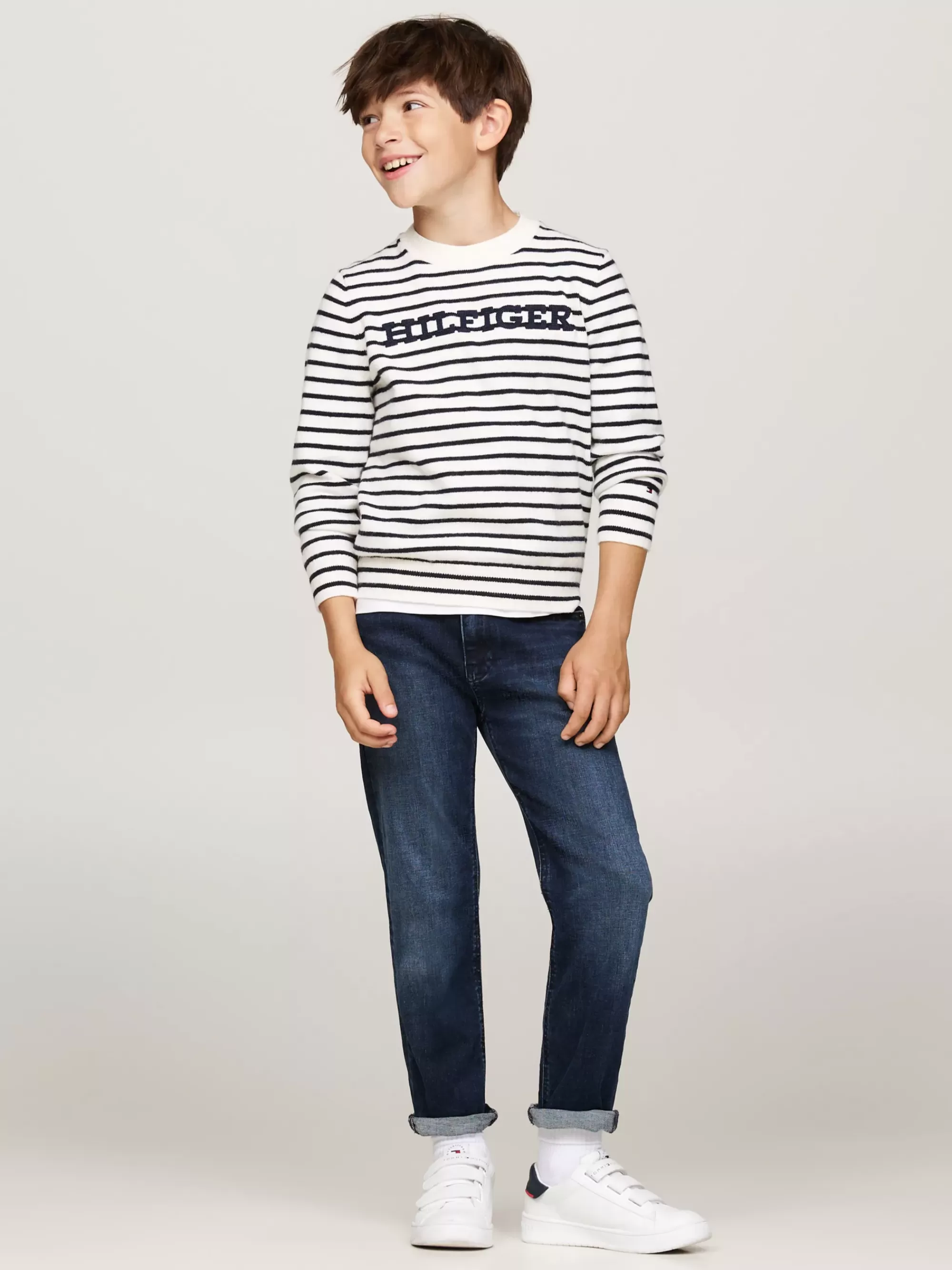 Jeans*Tommy Hilfiger Zwarte Straight Leg Skaterjeans BLUE BLACK