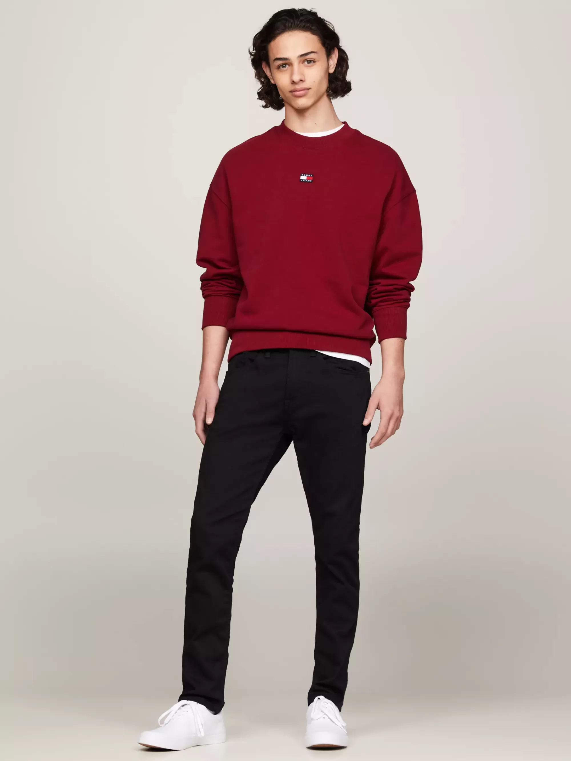 Jeans*Tommy Hilfiger Zwarte Tapered Slim Fit Jeans NEW BLACK STRETCH